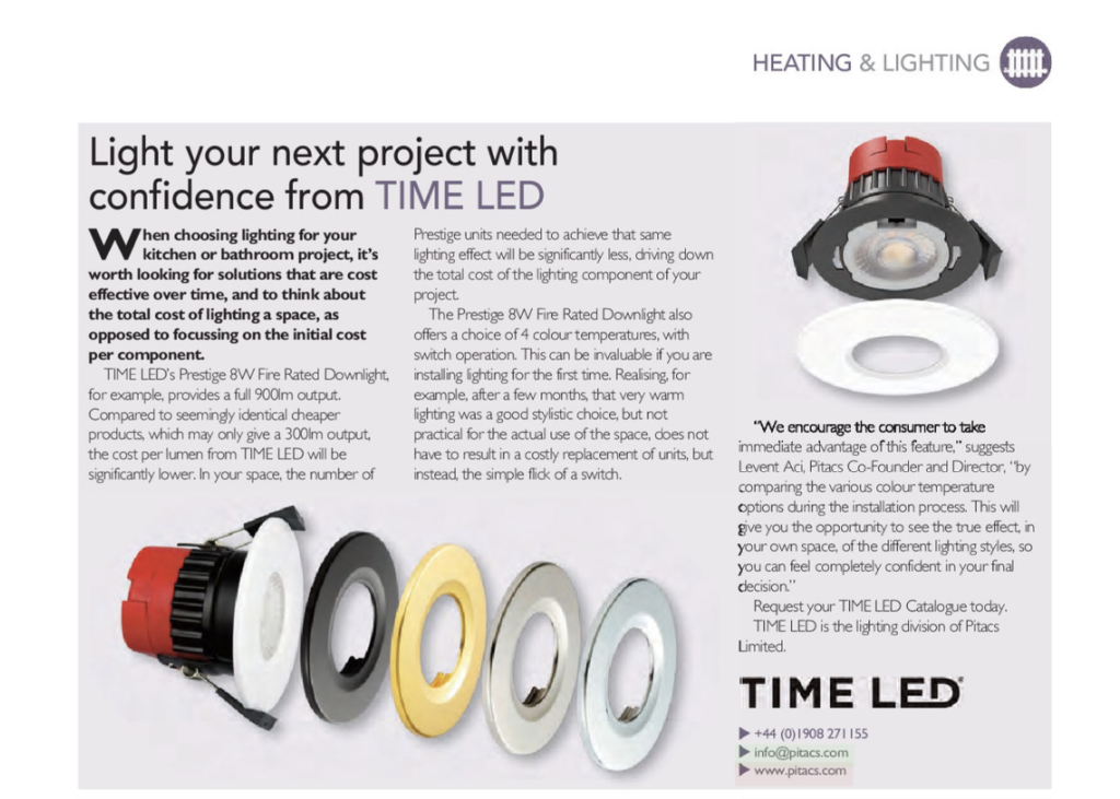 TIME LED Prestige Pro Downlight Feature BKU Magazine May 2021